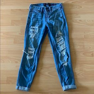 Hollister Medium Wash Distressed Boyfriend Jeans